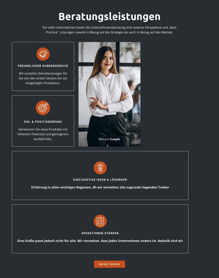 Beratungslösungen Website Builder-Vorlagen