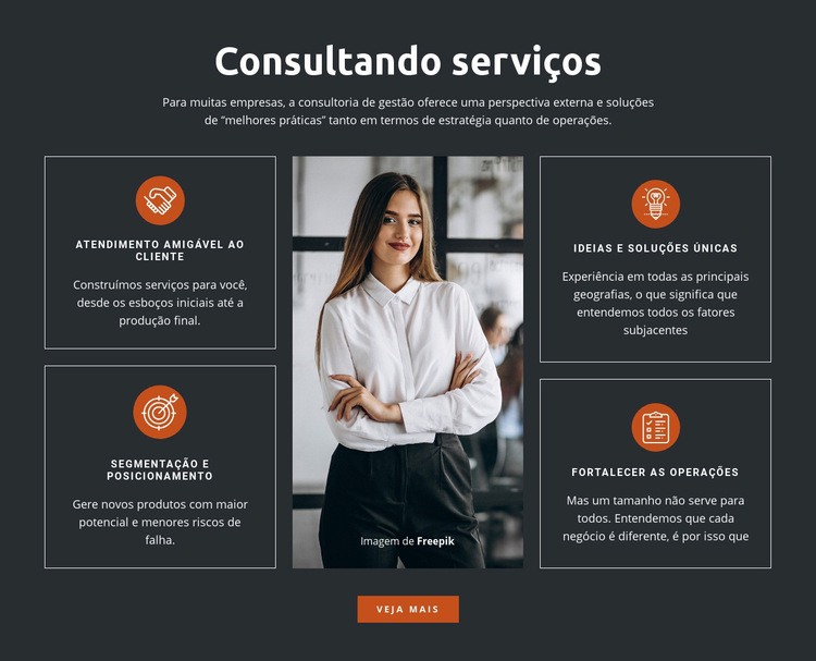 Soluções de Consultoria Maquete do site