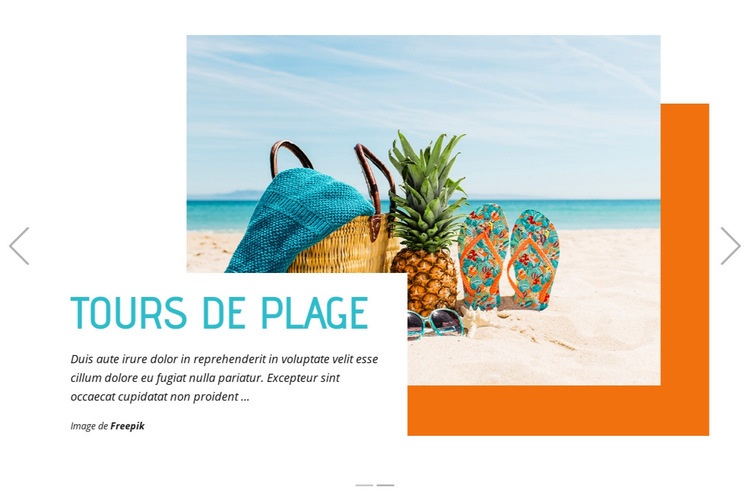 Tours de plage Conception de site Web