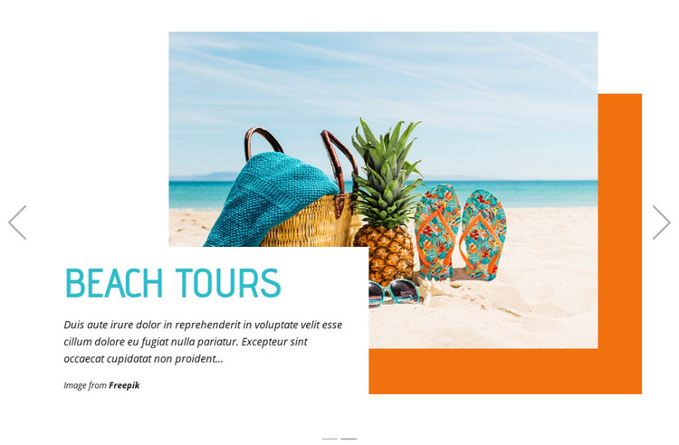 Beach Tours Homepage Design