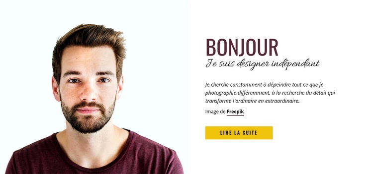 Vendeur professionnel de photographie de stock Créateur de site Web HTML