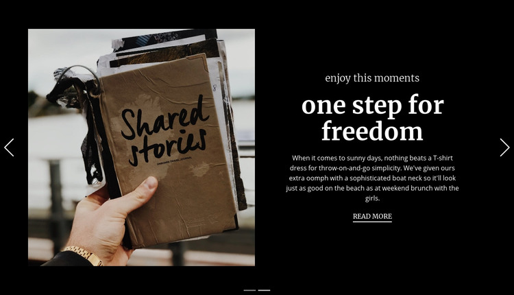 One step for freedom Homepage Design