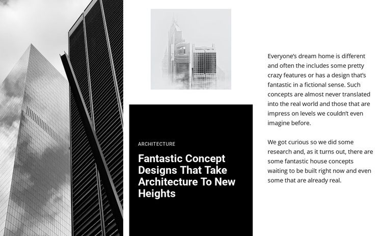 Fantastická koncepční architektura Html Website Builder