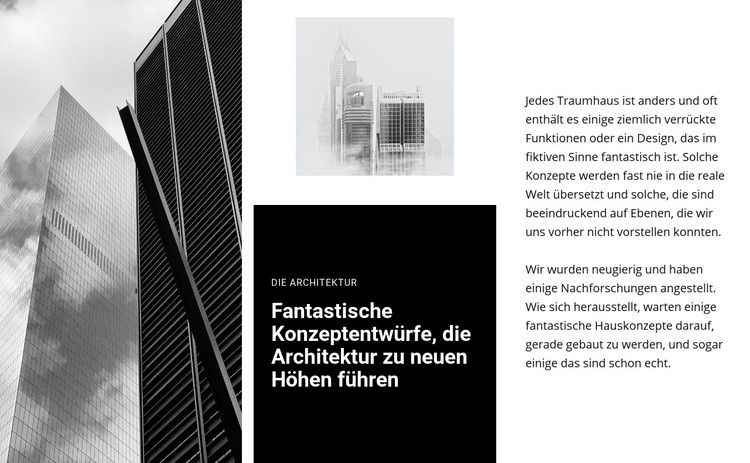 Fantastische Konzeptarchitektur HTML Website Builder