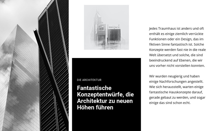 Fantastische Konzeptarchitektur Website-Vorlage