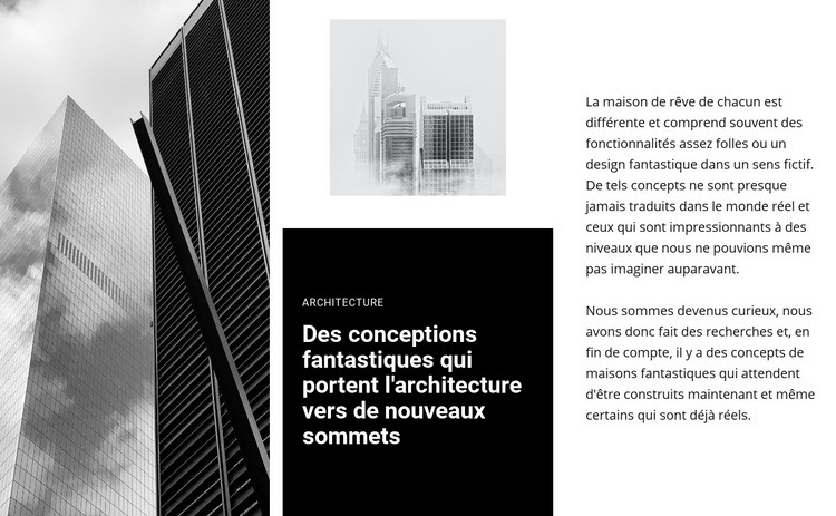 Architecture de concept fantastique Conception de site Web