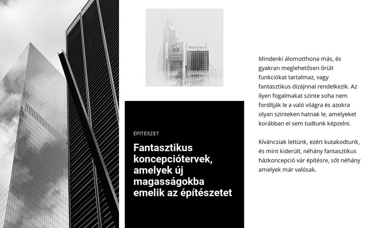 Fantasztikus koncepció architektúra HTML Sablon