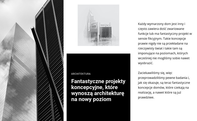 Fantastyczna architektura Concept Projekt strony internetowej