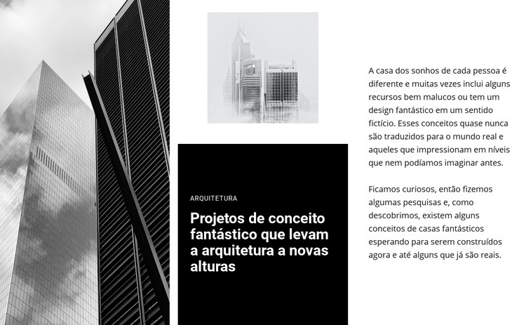 Arquitetura do conceito fantástico Construtor de sites HTML