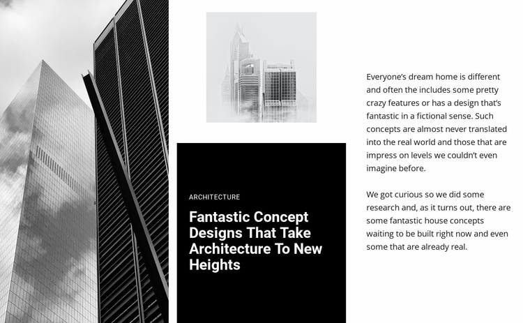 Fantastic Concept architecture  Landing Page