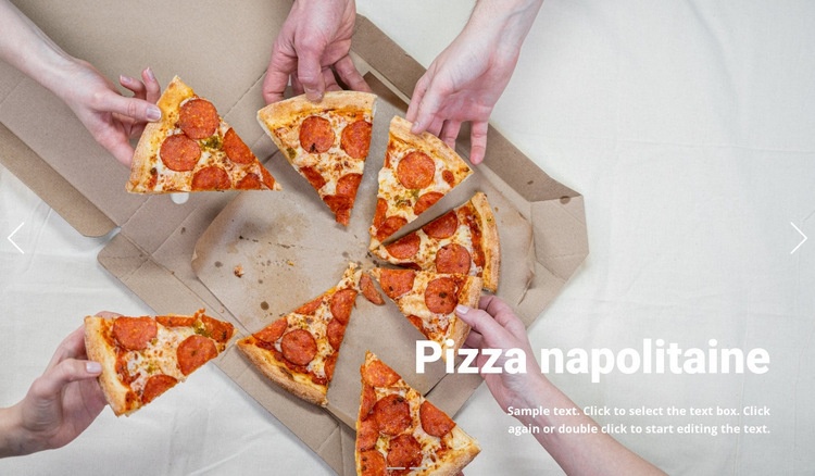 Pizza traditionnelle Maquette de site Web