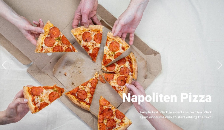 Geleneksel pizza Web Sitesi Mockup'ı