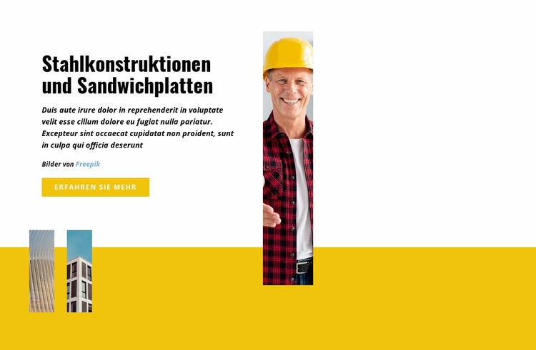Stahlkonstruktionen und Sandwichplatten HTML Website Builder