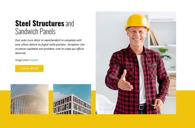 Steel Structures and Sandwich Panels Joomla Page Builder