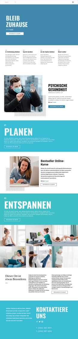 Kostenloses CSS-Layout Für Medizin, Die Zu Hause Bleibt