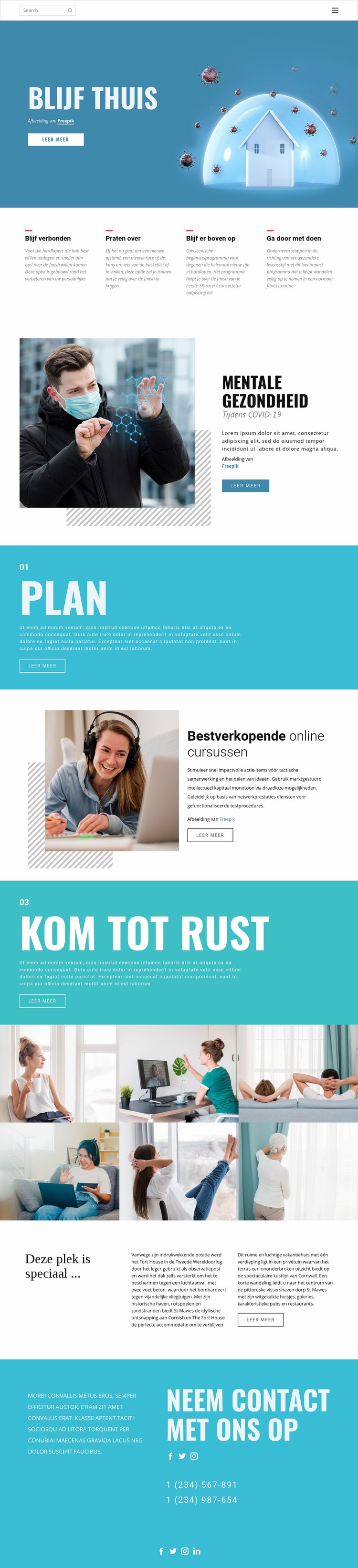 Medicijnen voor thuisgebruik Website mockup