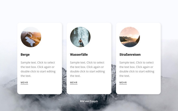 Bucket-List-Reisen Website design