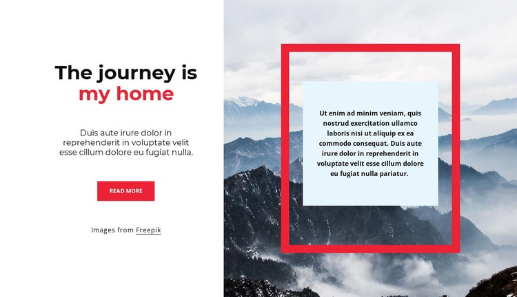The journey is never ending Homepage Design