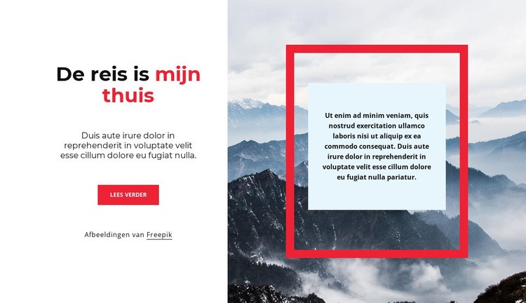 De reis eindigt nooit Html Website Builder