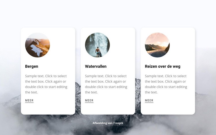 Bucketlist reizen Website mockup