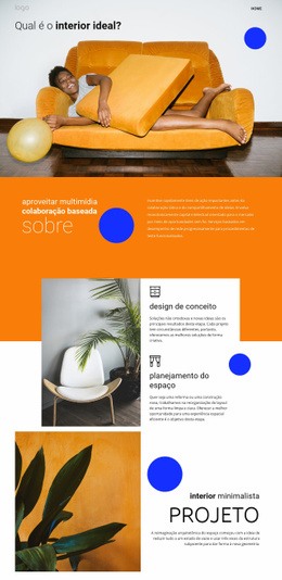 Interior Baseado Em Multimídia - Landing Page Criativa Multiuso