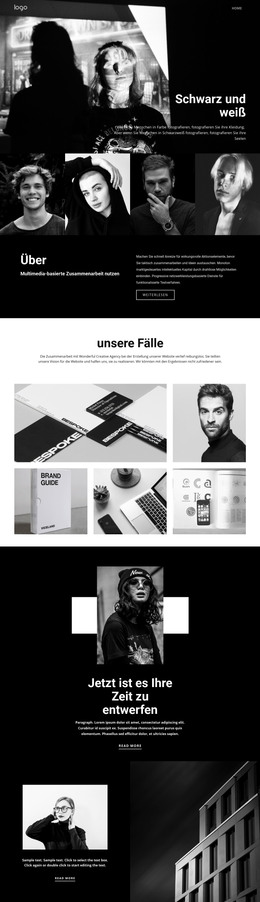 Schwarz-Weiß-Farben Der Kunst - Responsive Website