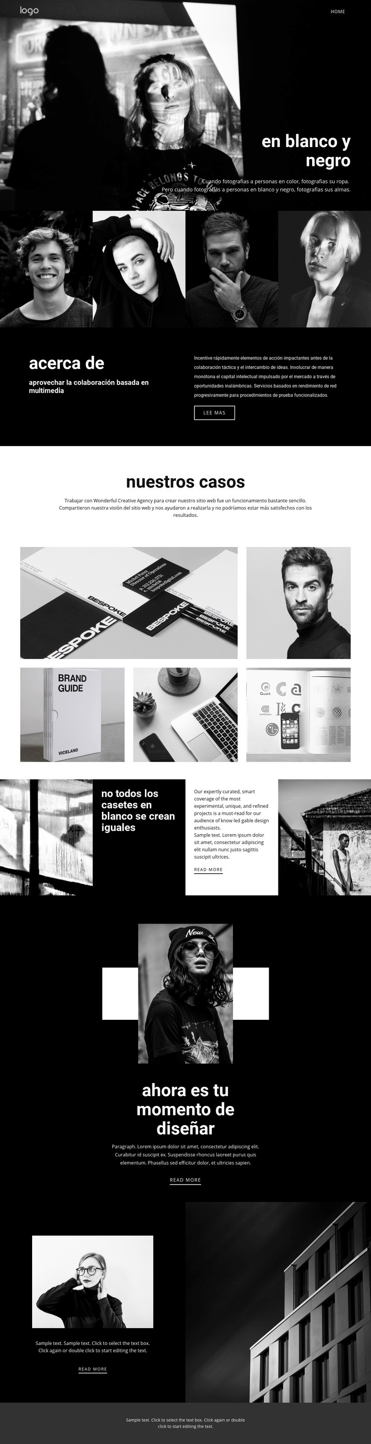 Colores blanco y negro del arte Diseño de páginas web