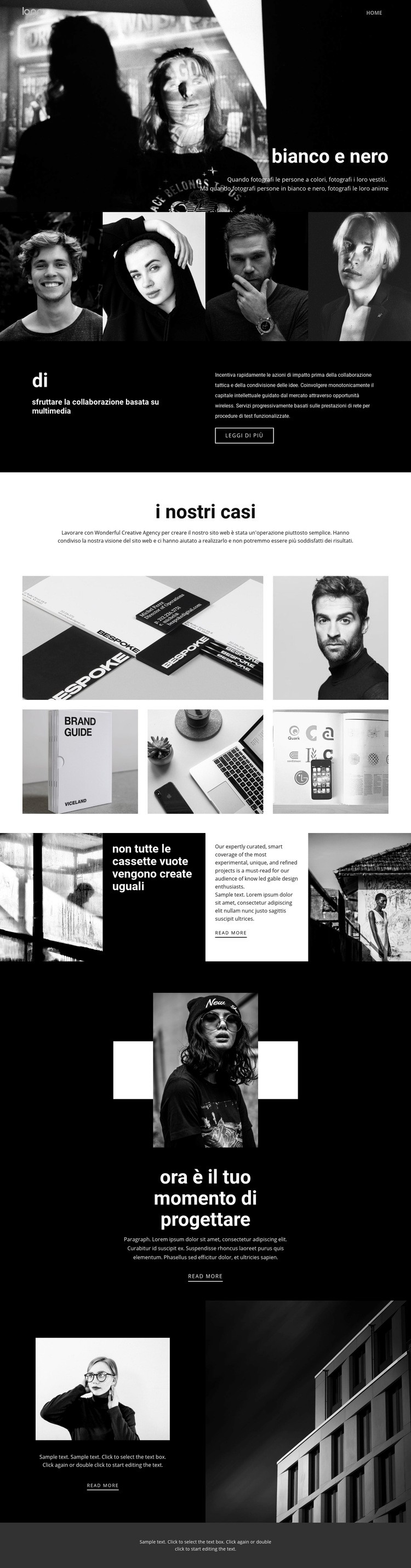 Colori artistici in bianco e nero Progettazione di siti web