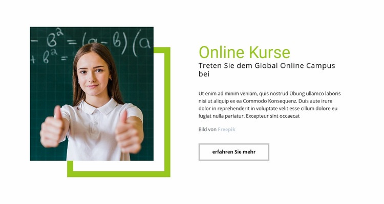 Online Kurse Website-Modell