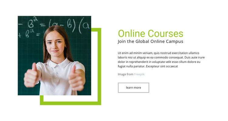 Online cursussen Sjabloon voor één pagina