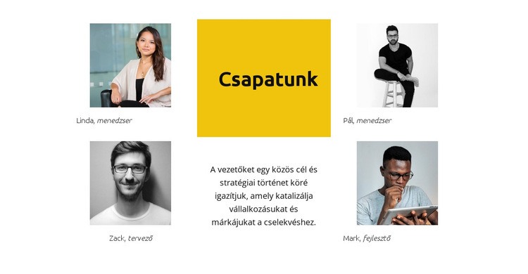 Szuper csapatunk Weboldal sablon