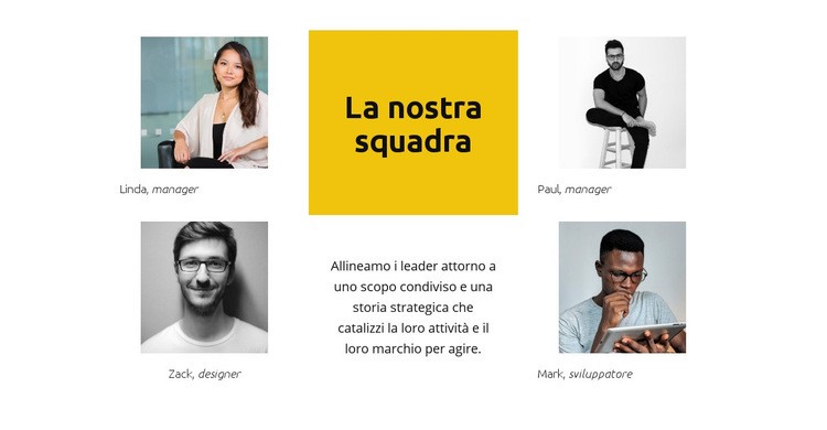 Il nostro super team Mockup del sito web