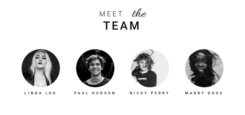 Meet the team Web Page Design