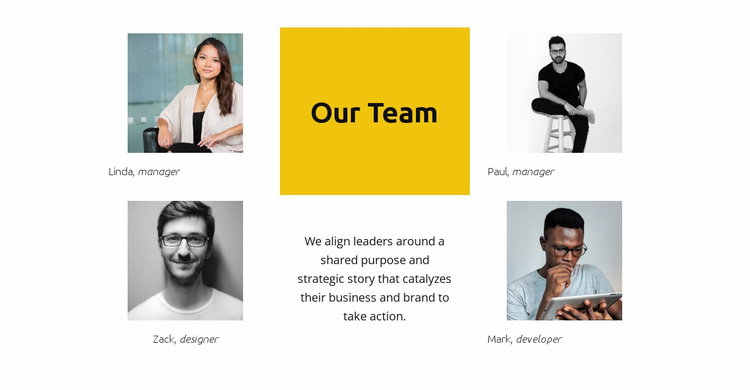 Our super team Landing Page