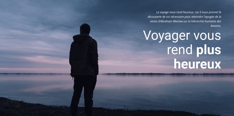 Voyager vous rend plus heureux Conception de site Web