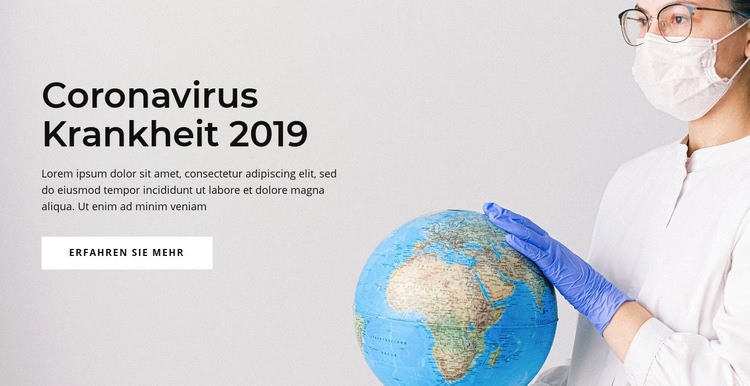 Coronavirus Krankheit Landing Page