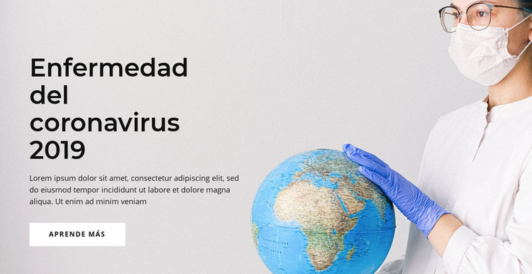 Enfermedad del coronavirus Plantilla de sitio web