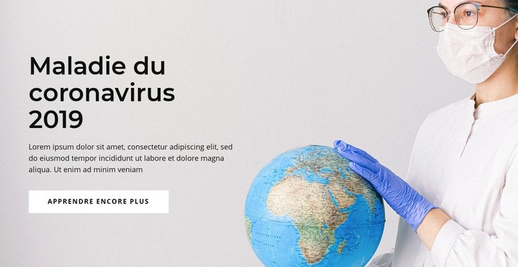 Maladie du coronavirus Maquette de site Web