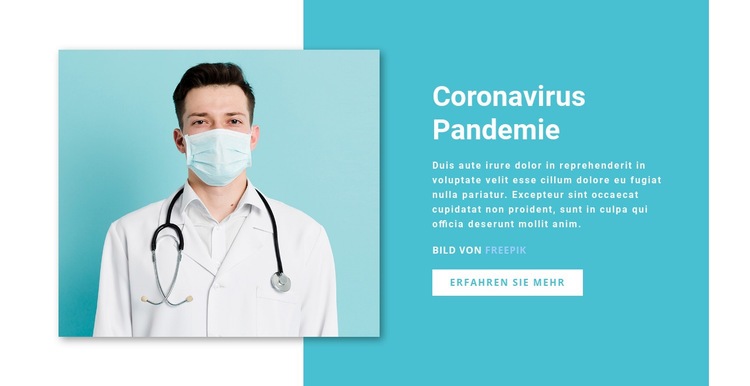 Coronavirus Update Eine Seitenvorlage