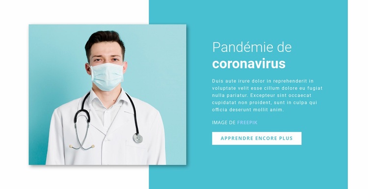 Mise à jour sur le coronavirus Conception de site Web