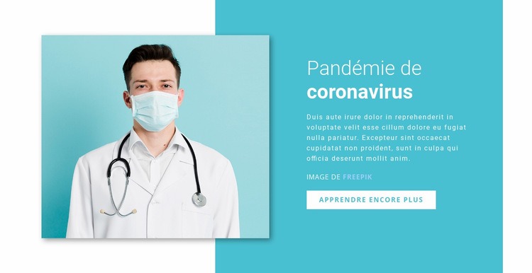 Mise à jour sur le coronavirus Maquette de site Web