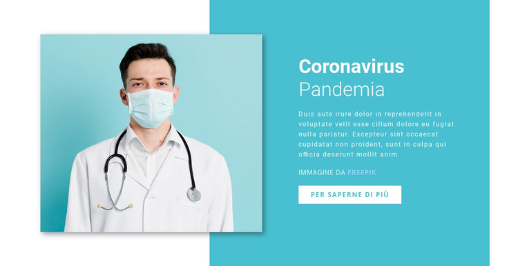 Aggiornamento sul coronavirus Modello di sito Web