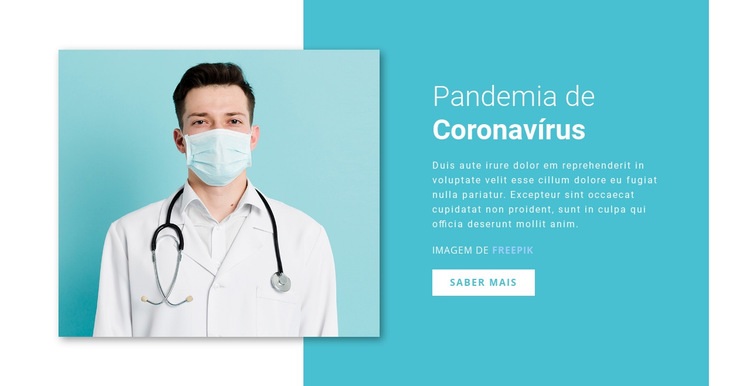 Atualização do coronavírus Maquete do site
