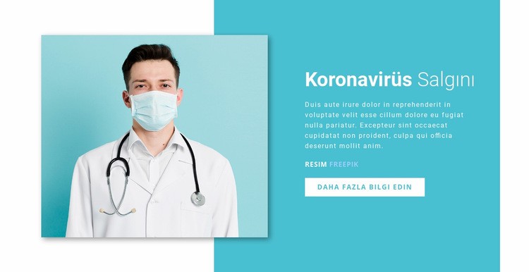Koronavirüs güncellemesi Bir Sayfa Şablonu