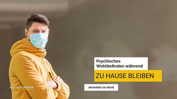 Psychisches Wohlbefinden zu Hause Website-Modell