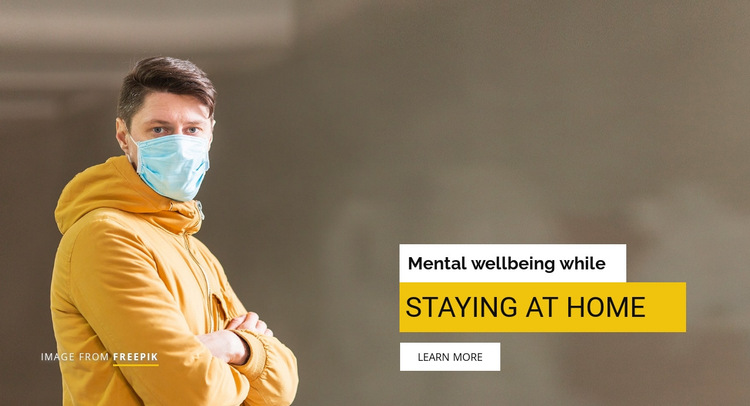 Mental wellbeing while staying at home HTML5 Template