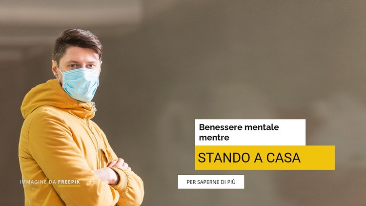 Benessere mentale rimanendo a casa Modelli di Website Builder