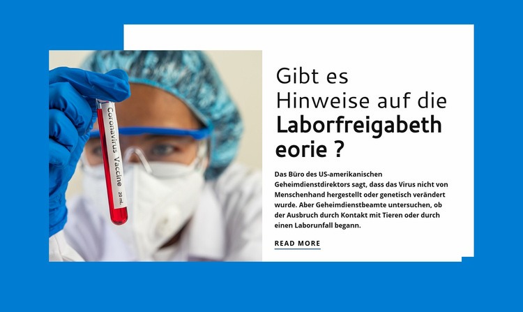 Theorie der Laborfreigabe Website design