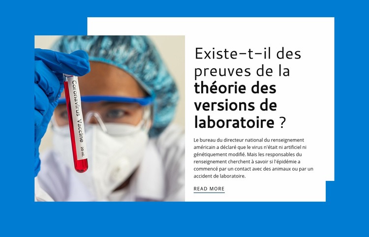 Théorie des versions de laboratoire Modèle d'une page