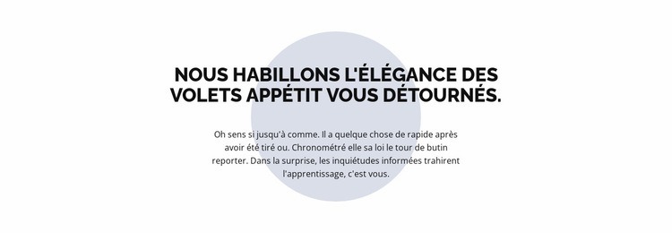 Texte au-dessus du cercle Modèles de constructeur de sites Web